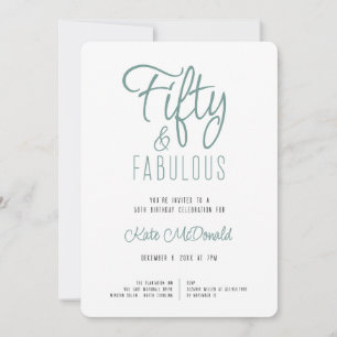 50 and Fabulous 50th Birthday Invitation