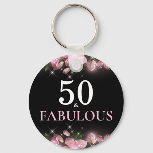 50 and Fabulous 50th Birthday Keepsake  Keychain
