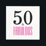 50 and Fabulous 50th Birthday Paper Napkins<br><div class="desc">Celebrate turning 50 in style with this elegant 50th birthday design. 50 and Fabulous in hot pink and black text.</div>