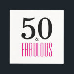 50 and Fabulous 50th Birthday Paper Napkins<br><div class="desc">Celebrate turning 50 in style with this elegant 50th birthday design. 50 and Fabulous in hot pink and black text.</div>
