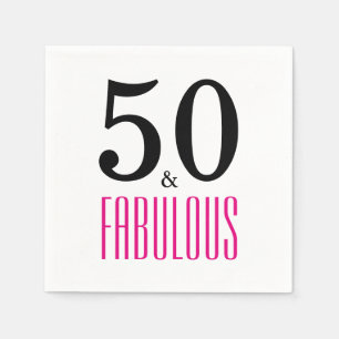 50 and Fabulous 50th Birthday Paper Napkins