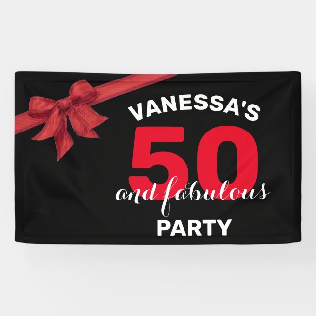 50 And Fabulous 50th Birthday Party Banner (Horizontal)