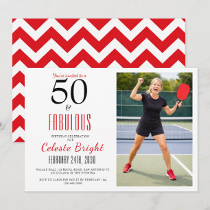 50 and Fabulous   50th Birthday Party Invitation