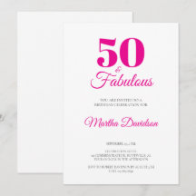 50 and Fabulous 50th Birthday Party invitation