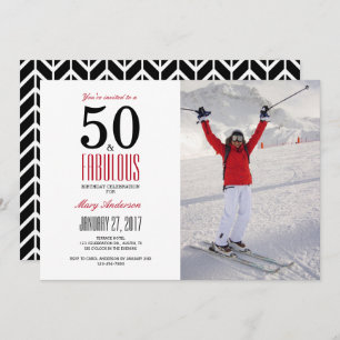 50 and Fabulous 50th Birthday Party Invitation