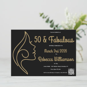 50 and Fabulous   50th Birthday Party Invitation