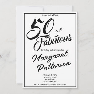 50 and Fabulous   50th Birthday Party Invitation
