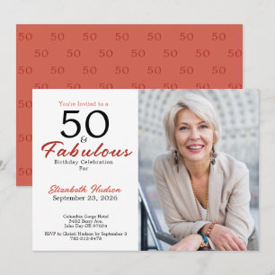 50 and Fabulous   50th Birthday Party Invitation