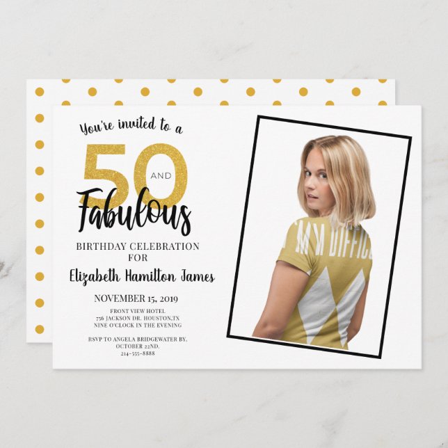 50 and Fabulous 50th Birthday Party Invitation (Front/Back)