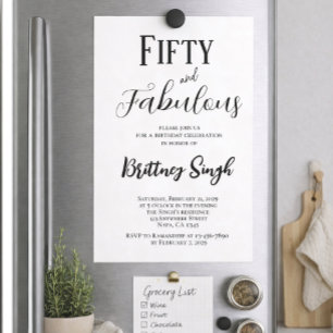 50 and Fabulous   50th Birthday Party Invitation