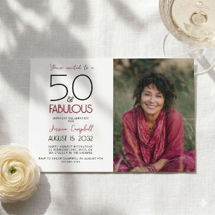 50 and Fabulous 50th Birthday Party Invitation