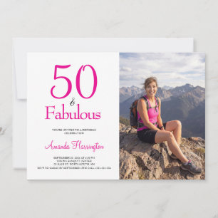 50 and Fabulous   50th Birthday Party Invitation