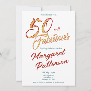 50 and Fabulous 50th Birthday Party Invitation
