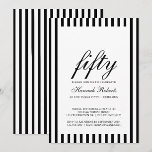 50 and Fabulous   50th Birthday Party Invitation