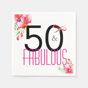 50 and Fabulous 50th Birthday Party Napkins