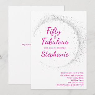 50 and Fabulous 50th Birthday Party Pink Invitation