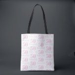 50 and Fabulous 50th Birthday Pattern Tote Bag<br><div class="desc">This is a stylish, 50 and Fabulous repeat pattern typography design. This modern design is in trending pink and is ideal as birthday gift for a 50 year old or ideal as party favours or as a party accessory or keepsake for your 50th birthday party celebration. For help with personalisation,...</div>