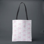 50 and Fabulous 50th Birthday Pattern Tote Bag<br><div class="desc">This is a stylish, 50 and Fabulous repeat pattern typography design. This modern design is in trending pink and is ideal as birthday gift for a 50 year old or ideal as party favours or as a party accessory or keepsake for your 50th birthday party celebration. For help with personalisation,...</div>