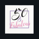 50 And Fabulous 50th Birthday Pink Purple Napkins<br><div class="desc">This simple 50th birthday napkins is very important for people celebrating their special birthdays. They have to express the reality that they are 50 and fabulous! This has hand-lettered typography font designs that have colours of purple, pink and black plus a white background which is a perfect match for your...</div>