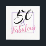 50 And Fabulous 50th Birthday Pink Purple Napkins<br><div class="desc">This simple 50th birthday napkins is very important for people celebrating their special birthdays. They have to express the reality that they are 50 and fabulous! This has hand-lettered typography font designs that have colours of purple, pink and black plus a white background which is a perfect match for your...</div>