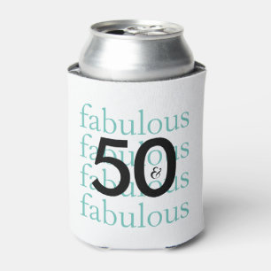 50 and Fabulous 50th Birthday Theme Can Cooler