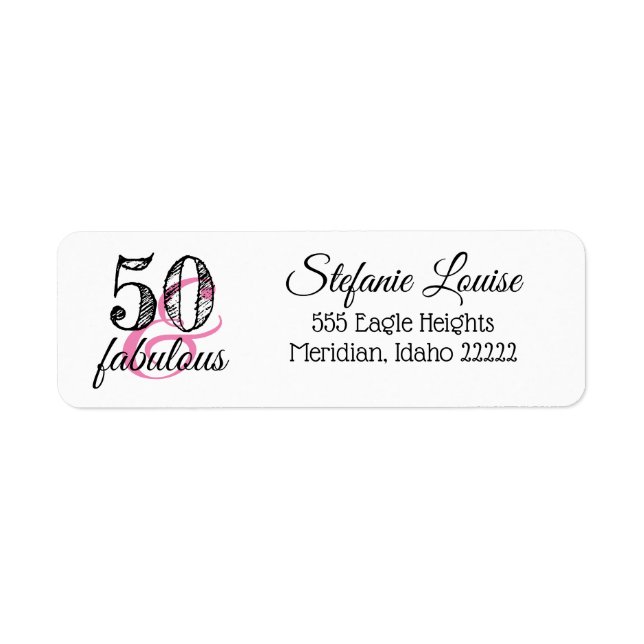 50 and Fabulous 50th Return Address Label (Front)