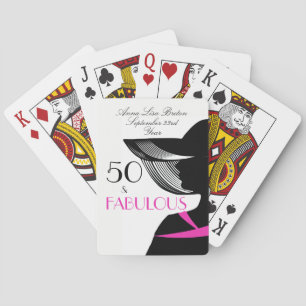 50 and Fabulous Art Deco Elegant 50th Birthday Playing Cards