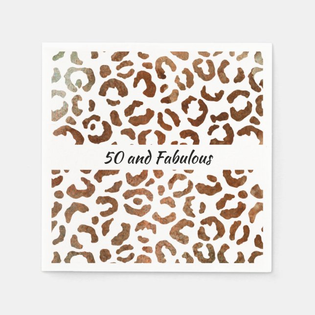 50 and Fabulous Big Cat Print Abstract Napkin (Front)