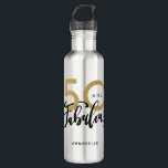 50 and fabulous birthday  710 ml water bottle<br><div class="desc">Celebrate your special birthday in style with this black and gold effect 50 and fabulous birthday mug. Part of a collection.</div>