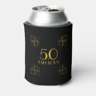 50 and Fabulous Birthday Art Deco Style Can Cooler