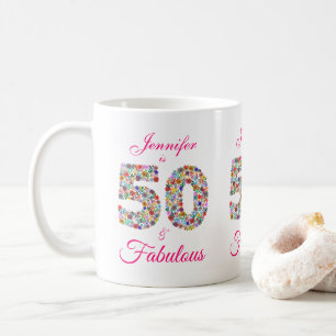 50 and Fabulous Birthday Celebration Mug