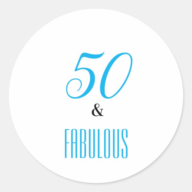 50 And Fabulous Birthday customise party stickers  (Front)