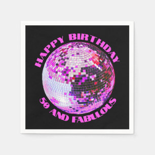 50 and Fabulous birthday disco dance party retro Napkin