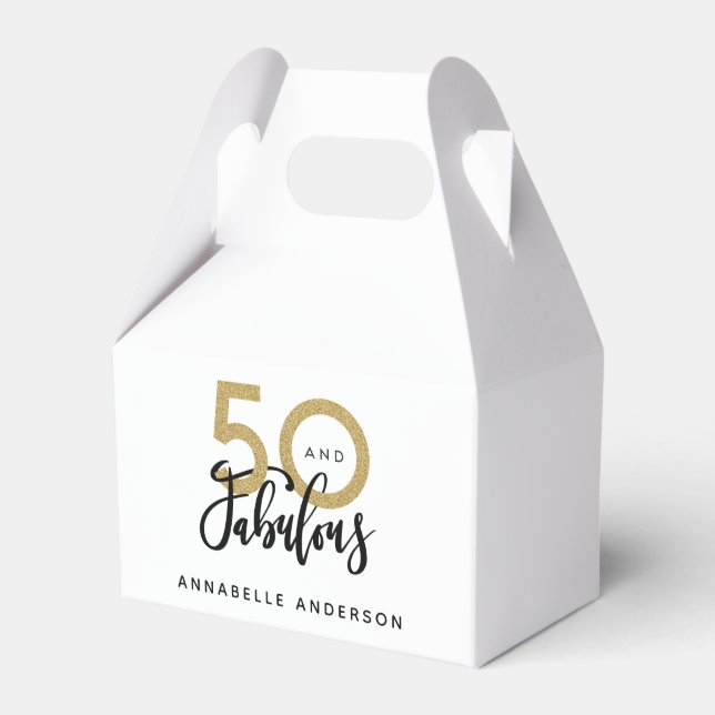 50 and fabulous birthday favour box (Front Side)