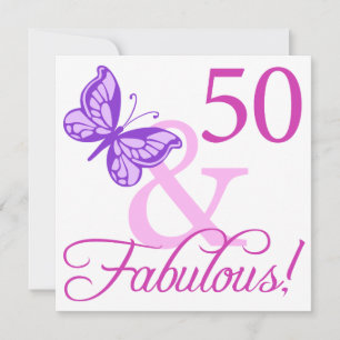 50 And Fabulous Birthday Gifts (Plum) Card