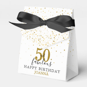 50 and Fabulous Birthday Gold and Black Elegant  Favour Box
