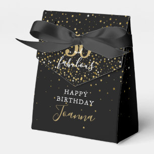 50 and Fabulous Birthday Gold and Black Elegant  Favour Box