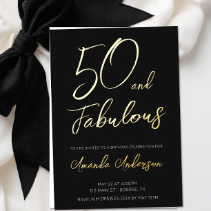 50 and Fabulous Birthday Gold Foil