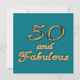 50 and Fabulous Birthday Gold Typography 50th Age Invitation
