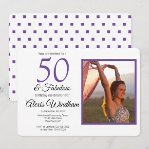 50 and fabulous birthday invitation with photo