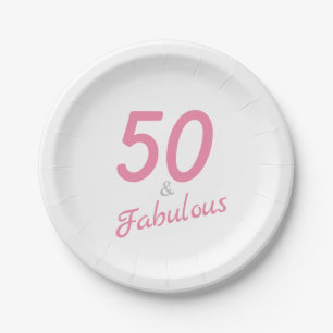 50 and Fabulous Birthday Paper Plates