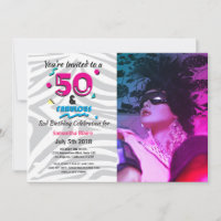 50 and Fabulous Birthday Party 80s Invitation