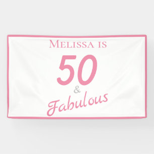 50 and Fabulous Birthday Party Banner