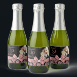 50 and fabulous birthday party bottle label<br><div class="desc">Celebrate your 50th birthday in style with these modern elegant pink rose gold glitter floral damask 50th Birthday Party party bottle labels. You can personalise your fiftieth birthday party celebration. The words "50 and Fabulous" are set using popular typhography. You can personalise script fonts and font colours in the design....</div>