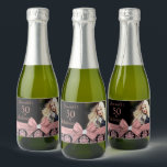 50 and fabulous birthday party bottle label<br><div class="desc">Celebrate your 50th birthday in style with these modern elegant pink rose gold glitter floral damask 50th Birthday Party party bottle labels. You can personalise your fiftieth birthday party celebration. The words "50 and Fabulous" are set using popular typhography. You can personalise script fonts and font colours in the design....</div>