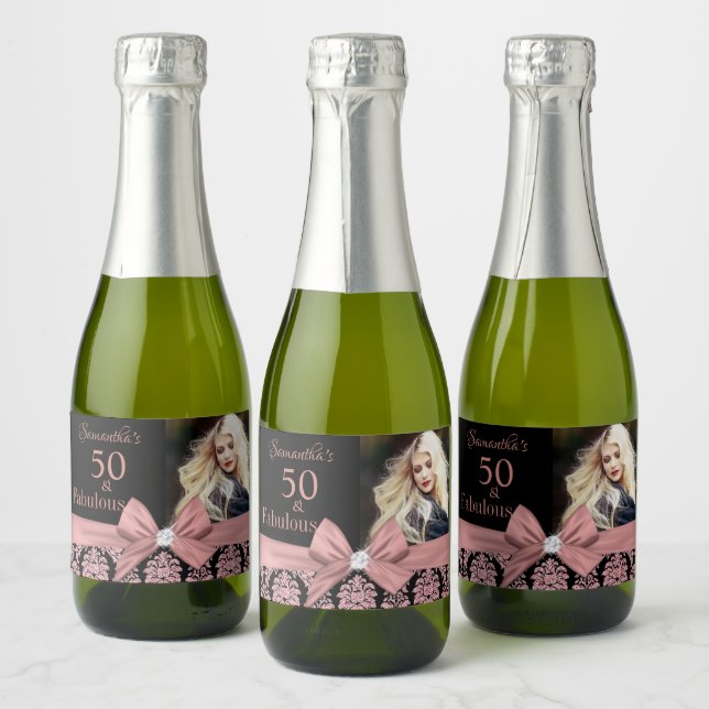50 and fabulous birthday party bottle label (Bottles)