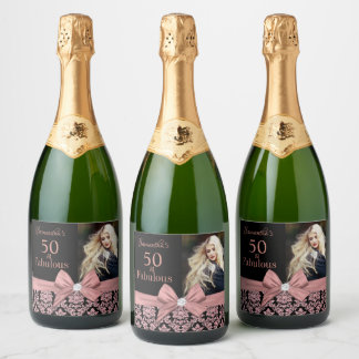 50 and fabulous birthday party bottle label