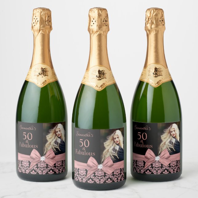 50 and fabulous birthday party bottle label (Bottles)