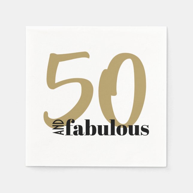 50 and Fabulous Birthday Party Cocktail Napkins (Front)