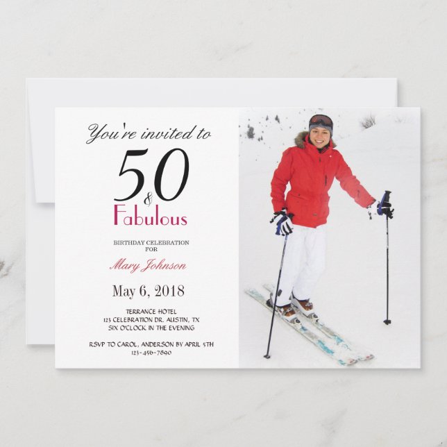 50 and Fabulous Birthday Party Invitation (Front)